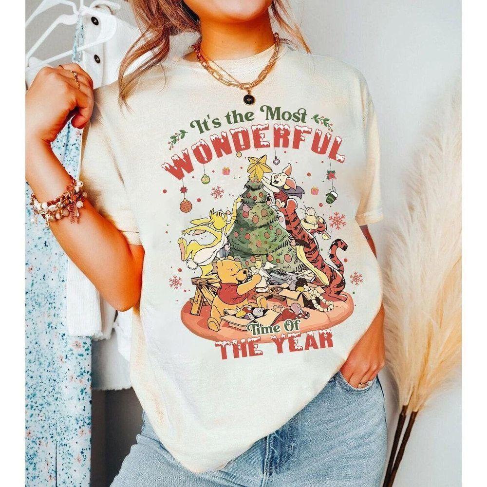 Retro Winnie The Pooh And Friends The Most Wonderful Time Of The Year Christmas Vuitino Merch